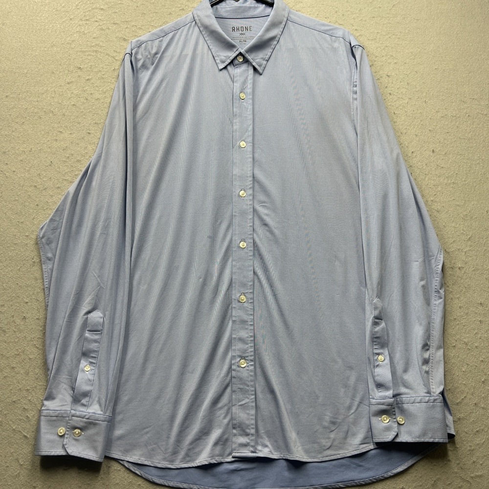 Rhone Shirt Mens XL Light Blue Button Down Long Sleeve Performance Dress